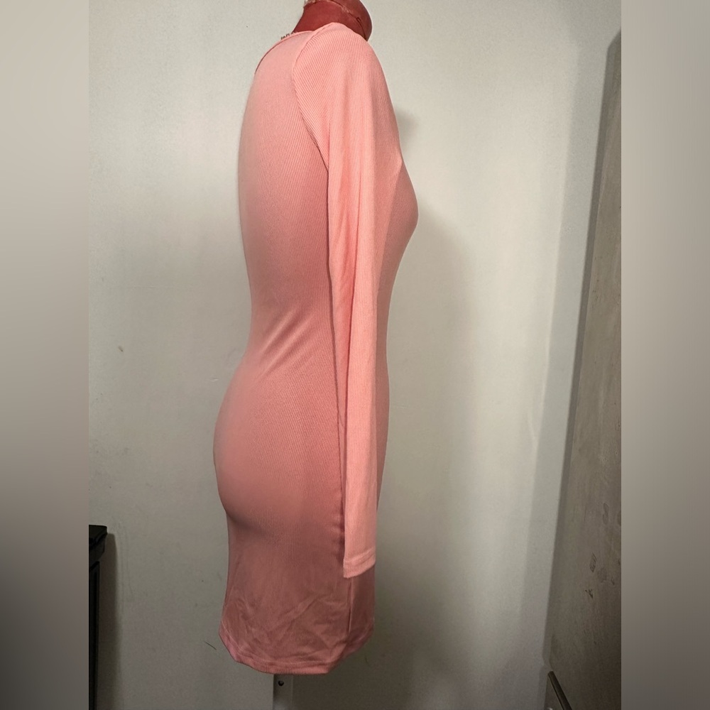 Women's Dresses Sexy Ribbed Long Sleeve Square Neck Tops  Dress